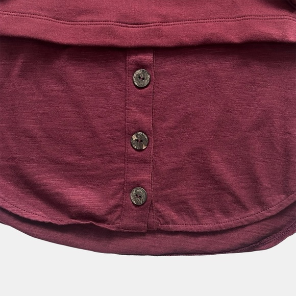 neon buddha XS Lagenlook Layered Hem Sweatshirt Burgundy - Picture 2 of 5